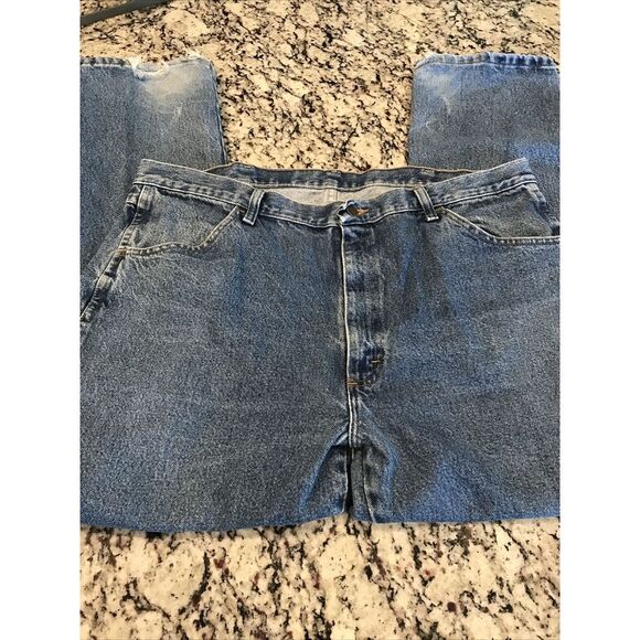 Men's Rustler Jeans 40x30 Regular Fit Boot Work Pants Heavy Duty Stronger Denim - Picture 5 of 7